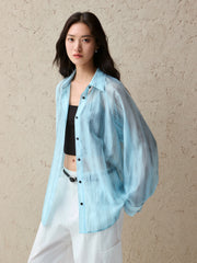 Women's Lightweight Lyocell-Blend Vertical Stripe Shirt