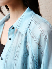 Women's Lightweight Lyocell-Blend Vertical Stripe Shirt