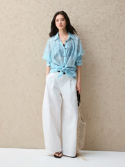 Women's Lightweight Lyocell-Blend Vertical Stripe Shirt