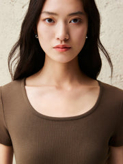 Women's Slim-Fit Contrast Knit Dress