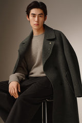 Men's Double-Breasted Alpaca Blend Coat