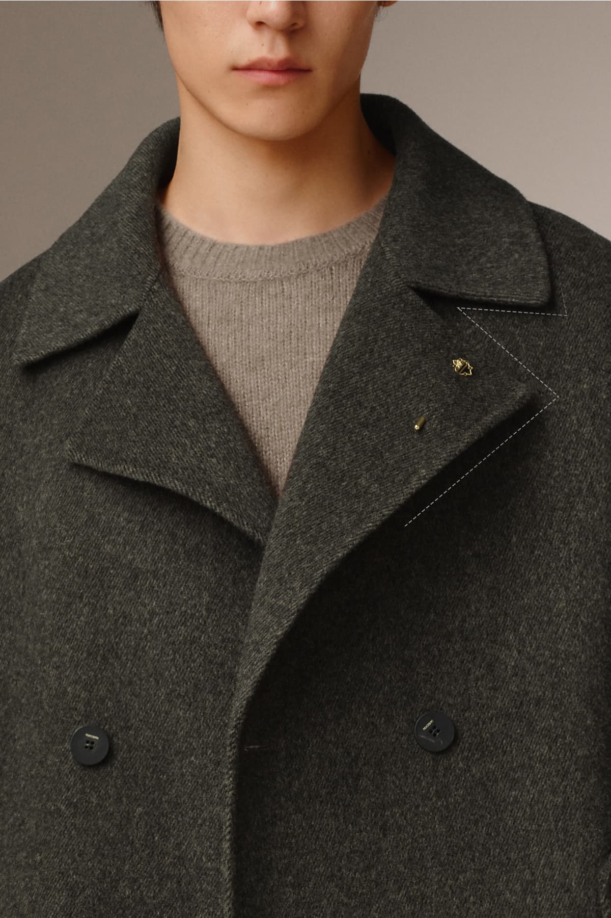 Men's Double-Breasted Alpaca Blend Coat