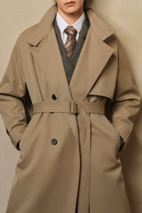 Men's Long Oversized Wool Trench Coat