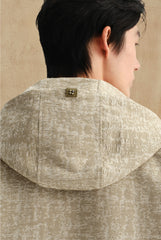 Men's Tweed-Texture Hooded Jacket