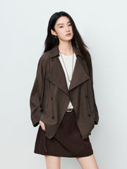 Women's Vintage Double-Breasted Trench Coat