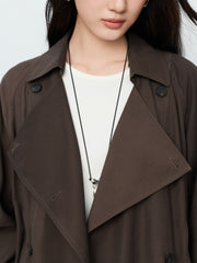 Women's Vintage Double-Breasted Trench Coat