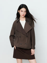 Women's Vintage Double-Breasted Trench Coat