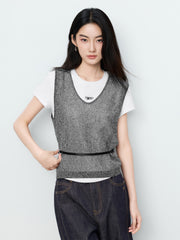 Women's Casual Detachable-Sleeve Knit Top
