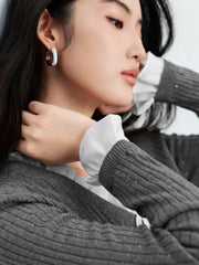 Women's Casual Lustrous Convertible Knit Cardigan