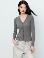 Women's Casual Lustrous Convertible Knit Cardigan