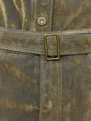 Women's Casual Grey-Green Denim Skirt