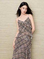 Women's Boho Girl Plaid Skirt