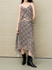 Women's Boho Girl Plaid Camisole