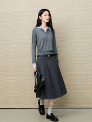 Women's French-style faux-layer knit sweater
