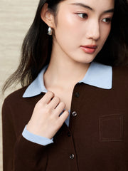 Women's French-style faux-layer knit sweater