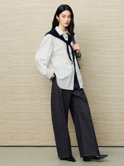 Women's Casual Raw Denim High-Rise Jeans