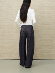 Women's Casual Raw Denim High-Rise Jeans