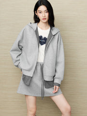 Women's  Collegiate Plaid Sweatshirt & Skirt Set