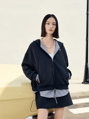 Women's Casual Collegiate Plaid Sweatshirt Jacket