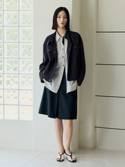 Women's Casual Blouson Stand-Collar PU Jacket