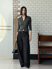 Women's Casual Seam-Detail Slim-Fit Knit Cardigan