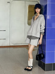 Women's Casual Collegiate Plaid Sweatshirt Jacket