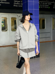 Women's  Collegiate Plaid Sweatshirt & Skirt Set