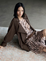 Women's Vintage Double-Breasted Trench Coat