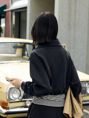 Women's Casual Waist-Cinching Tencel Sweatshirt Set