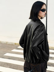 Women's Vintage Edgy Bubble Leather Jacket