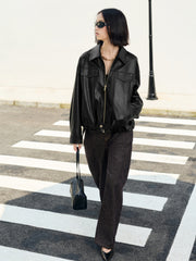 Women's Vintage Edgy Bubble Leather Jacket