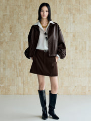Women's Vintage Sheen Faux-Sheepskin  Jacket