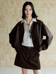 Women's Vintage Sheen Faux-Sheepskin  Jacket