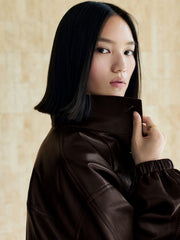 Women's Vintage Sheen Faux-Sheepskin  Jacket