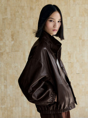 Women's Vintage Sheen Faux-Sheepskin  Jacket