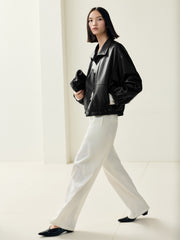 Women's Vintage Sheen Faux-Sheepskin  Jacket