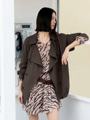Women's Vintage Double-Breasted Trench Coat