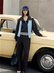 Women's Casual Waist-Cinching Tencel Sweatshirt Set