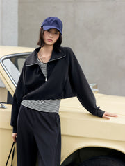 Women's Casual Waist-Cinching Tencel Sweatshirt Set