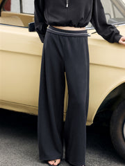Women's Casual Waist-Cinching Tencel Sweatshirt Set