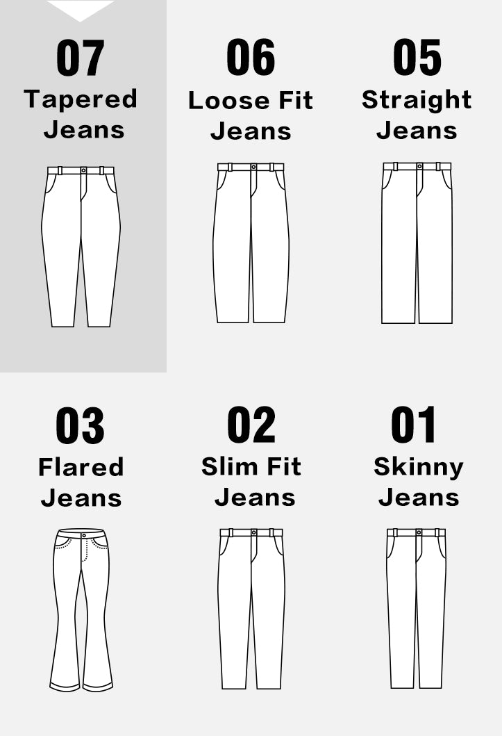 Men's Washed Tapered Jeans