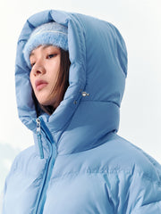 Women's Blue Cropped Puffer Jacket