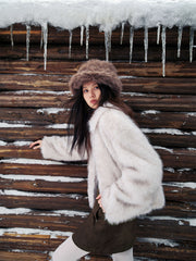Women's Short Faux Fox Fur Jacket