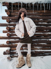 Women's Short Faux Fox Fur Jacket