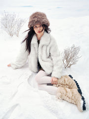 Women's Short Faux Fox Fur Jacket