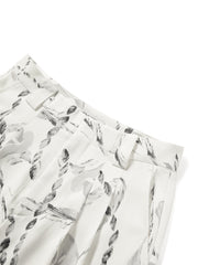 Women's Casual High-Waisted Printed Straight Pants
