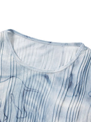 Women's Elephant Pattern Pleated Slim-Fit Top