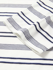 Women's Oversized Drop-Shoulder Striped T-Shirt  [Available only in China]
