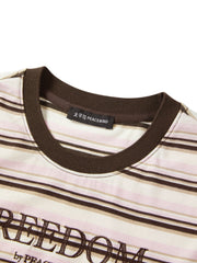 Women's Striped Embroidered Short-Sleeve T-Shirt