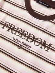 Women's Striped Embroidered Short-Sleeve T-Shirt